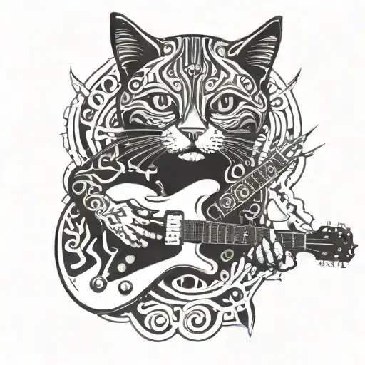 A Cat Playing Electric Guitar