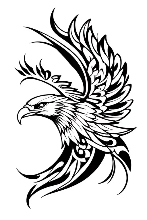 Eagle Intertwined With Maori Style