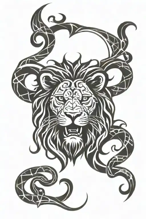 Lion And Snake Wrapped