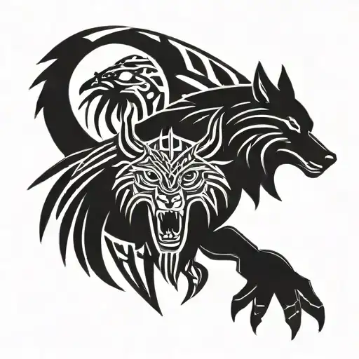 Viking Raven Wolf And Bear