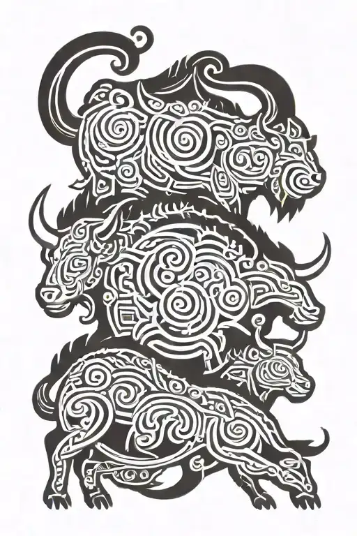 Father Taurus With Daughter Leo And Daughter Capricorn Zodiac Symbols