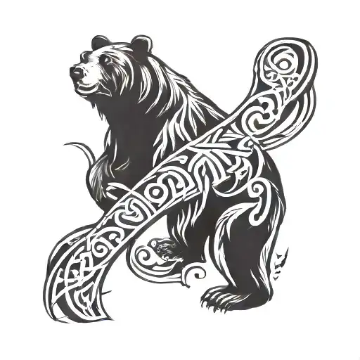 Bear And Cancer Ribbon