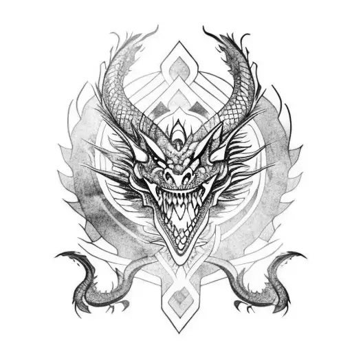 Dragon On Bicep And Forearm