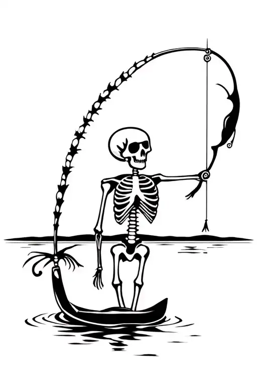Fishing Skeleton Cartoon