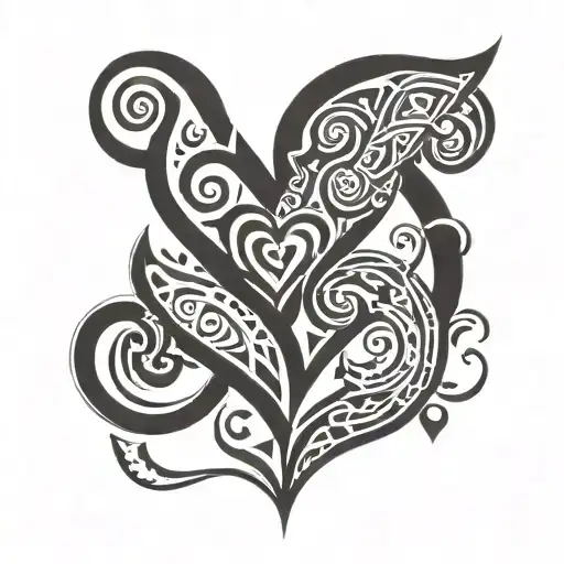 Leiter's K And M With Eternity Symbol Incorporated In A Heart