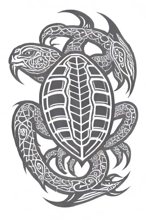 Scorpion Turtle Tribal Design