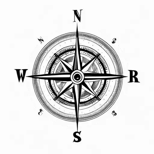 Compass With Libra Sign