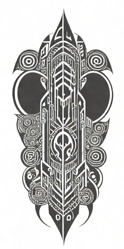 Unique Kenyan Tribal Tattoo Design Combining Elements
