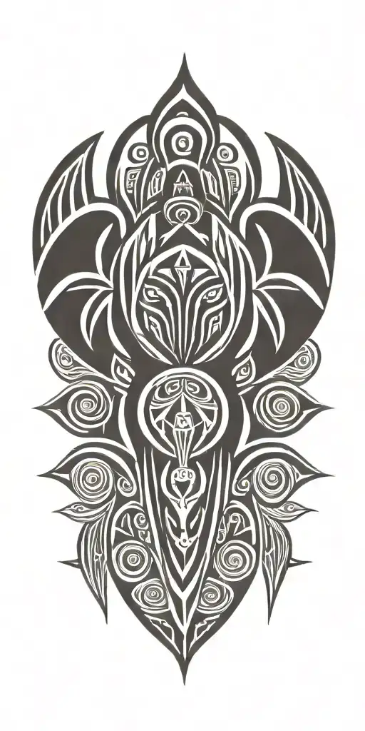 Unique Kenyan Tribal Tattoo Design Combining Elements Of Kikuyu Tribe