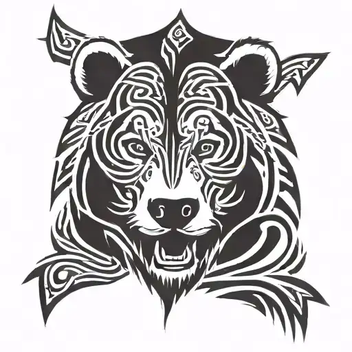 Grizzly Face And Panda Face