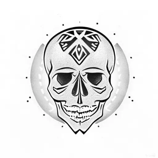 Skull Tribal Men Leg Piece