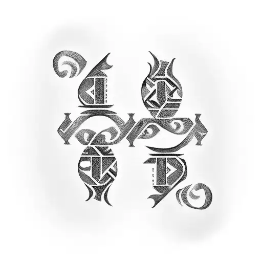 Design With Two M Letters Symbolizing Love