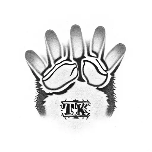 4 Fluffy Dog Paws With The Letters C K A And T Underneath Them