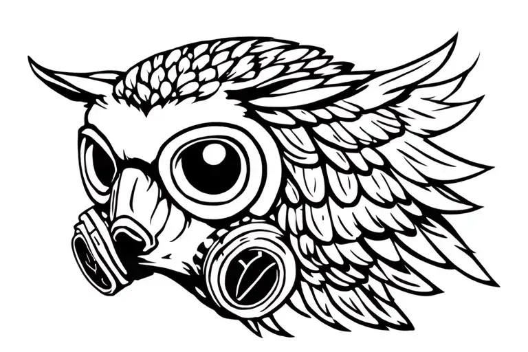 Toxic Owl In The Gas Mask