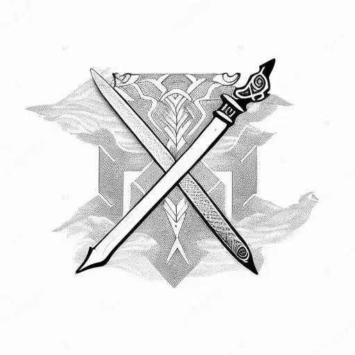 Sword And Pen With Ink