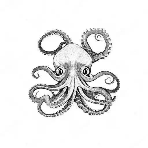 Octopus Combined With Willow Tree On A Beach