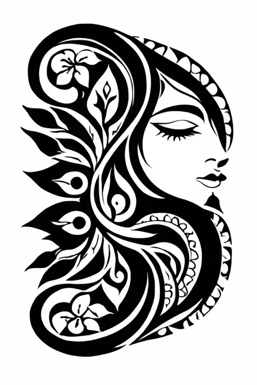 Female Symbol Incorporating Elements Of Nature