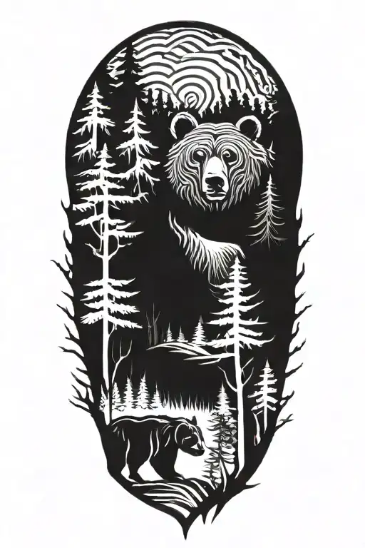 Forest With Bear