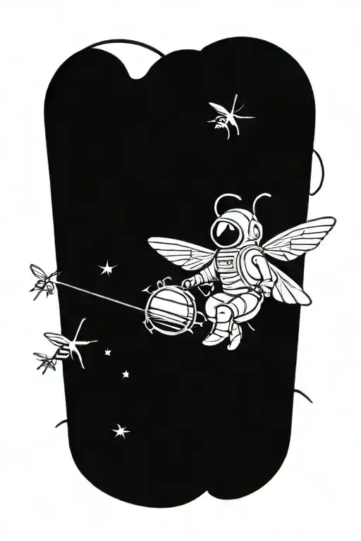 Minimalist Astronaut With The Wings Of A Bee