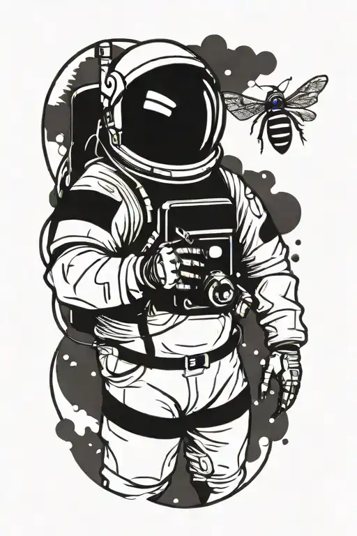 Honey Bee In An Astronaut Suit