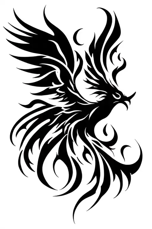 Phoenix Rising From Flames Tribal