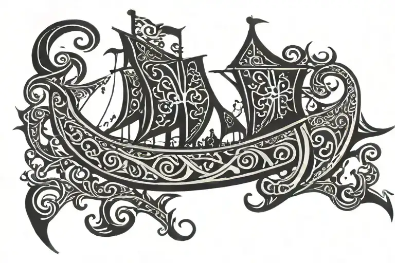 A Nova Star Embedded Within A Viking Ship