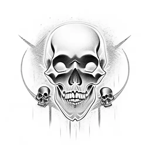 Creepy Skull Neo Tribal