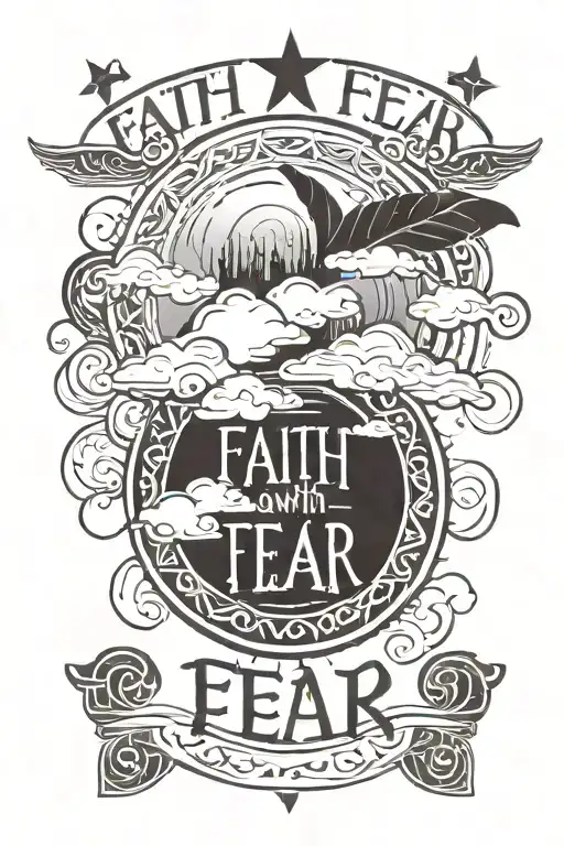 Faith Over Fear With Clouds Surrounding