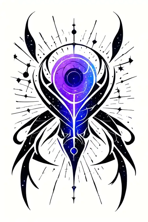Aquarius Zodiac Symbol With Constellation Having Purple Fading To Blue