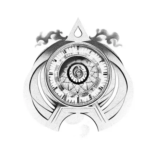 A Man Kneel Inside The Hourglass