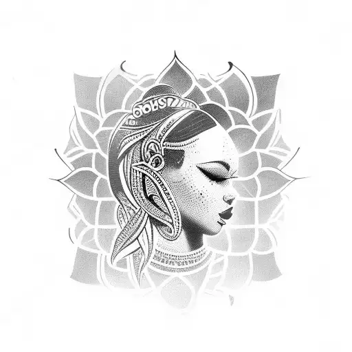 Devine Black Earthy Goddess With Lotus