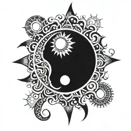 Sun And Moon Merging Together