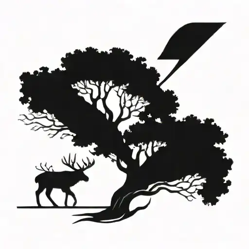 Oak Tree Silhouette