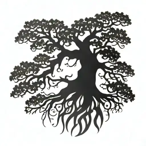 Oak Tree Silhouette