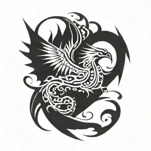 Robin Bird And A Dragon Flying But Discreet