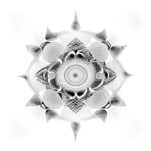 A Fractal Sunset With Psychodelic Mushrooms