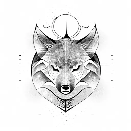 Light And Dark Wolve Shaped Like Ying Yang