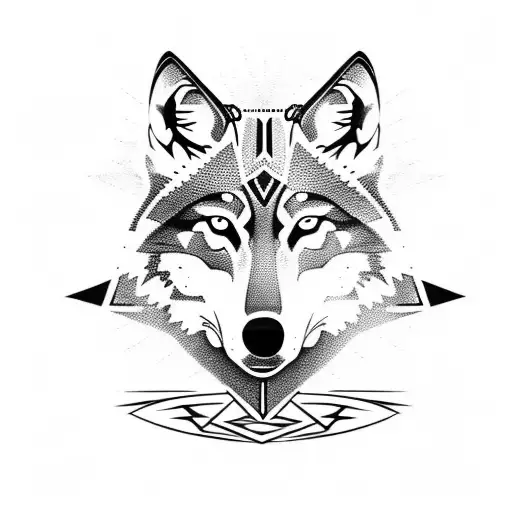 Wolf With Runes