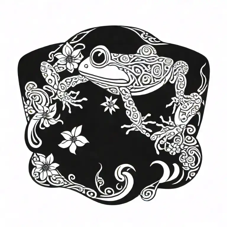 Coqui Frog Taino With Flora And Music