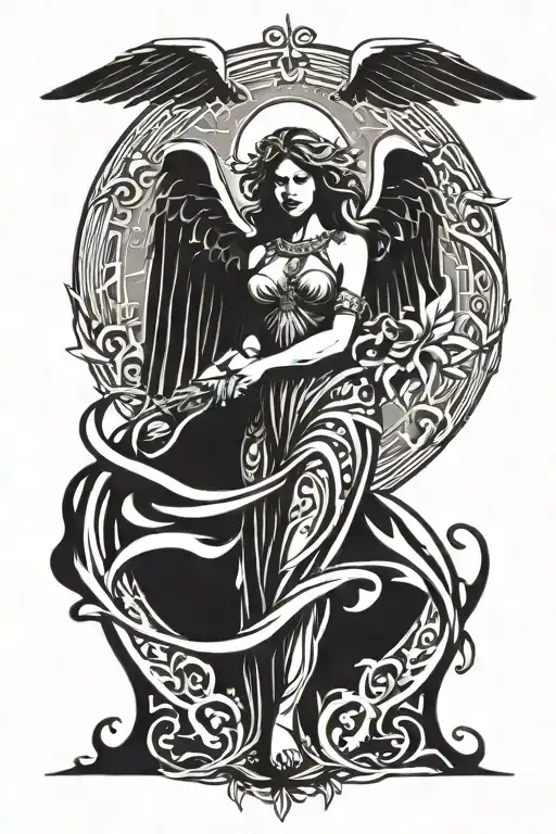 Angel In Sun Setting