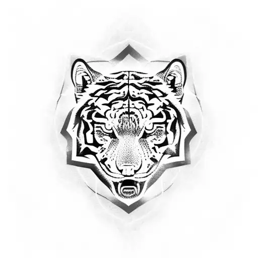 Pentacle Tiger Wolf Heart Rose
