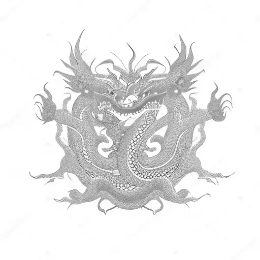 A Vietnamese Dragon Entwined With Basketball And Tennis Ball Flames