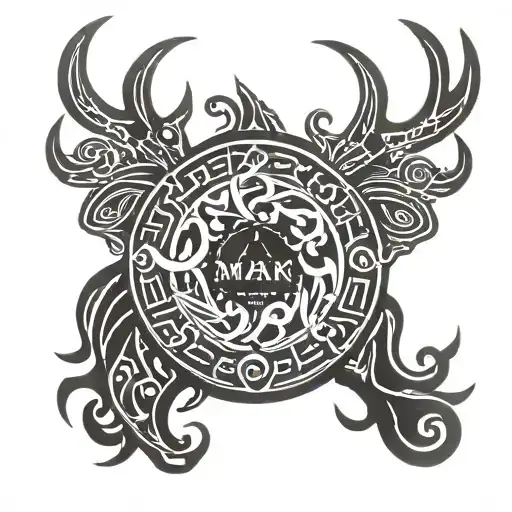 Ring Lock With Antlers On It And The Name Mak
