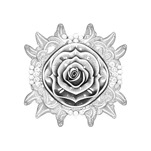 Ocean Rose With Pearls Decorating The Petals In Royal Purple Masculine