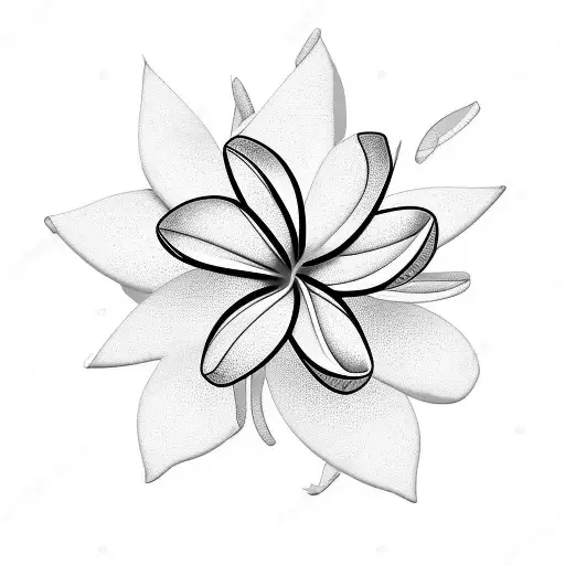 Plumeria Tree With Flowers And Petals Falling