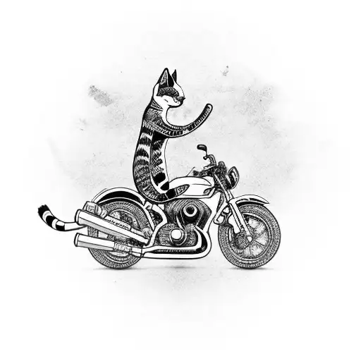 Cat Riding Motorcycle