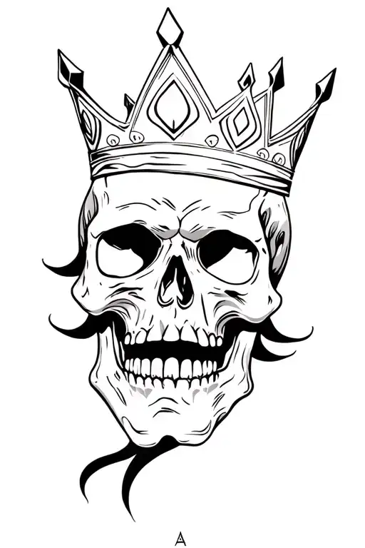 Old Skull Wearing Crown