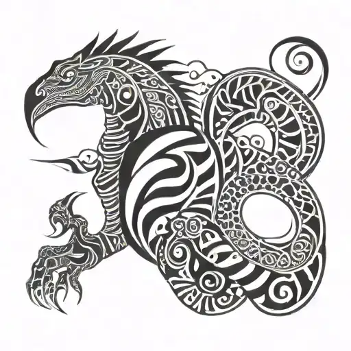 Tribal Girly Reptile Chest Piece