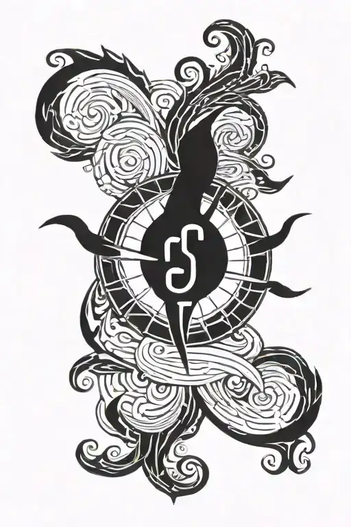 Pearl Jam Ten Album Cover As Line Drawing Style