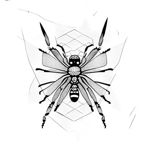 Butterfly With Knife Fight Spider In Web